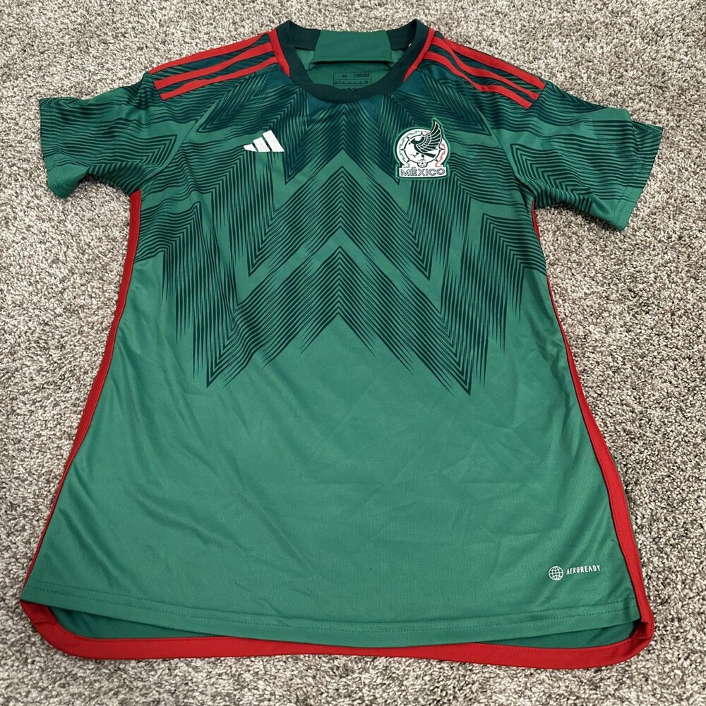 adidas Men's Mexico National Team 2022/23 Green Slim Fit Jersey - Size Medium